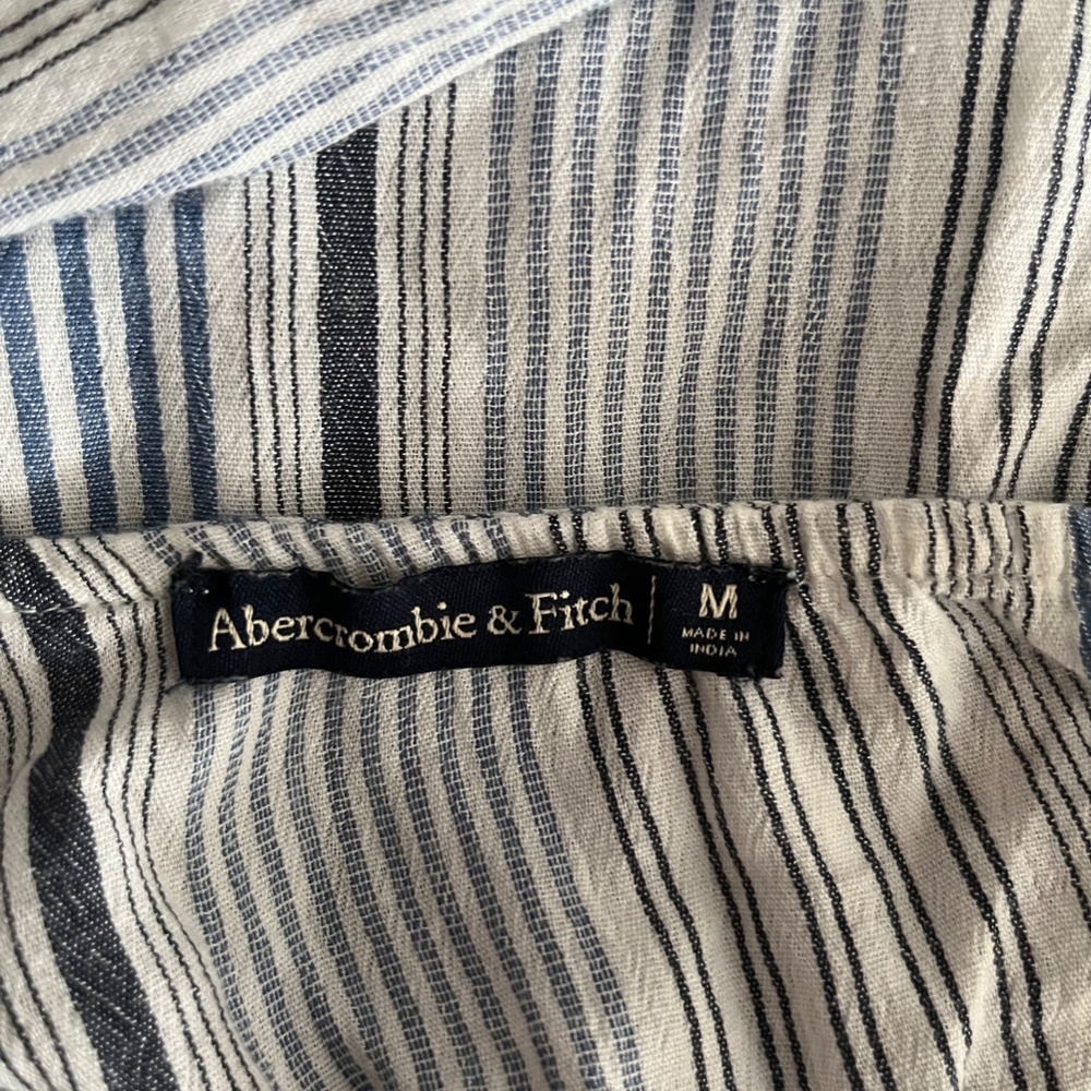 Abercrombie & Fitch Blue & White Stripe One Shoulder Romper/MEDIUM - Picture 5 of 5